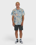 Sundays Lounge Short Sleeve Woven Shirt - Blue Horizon