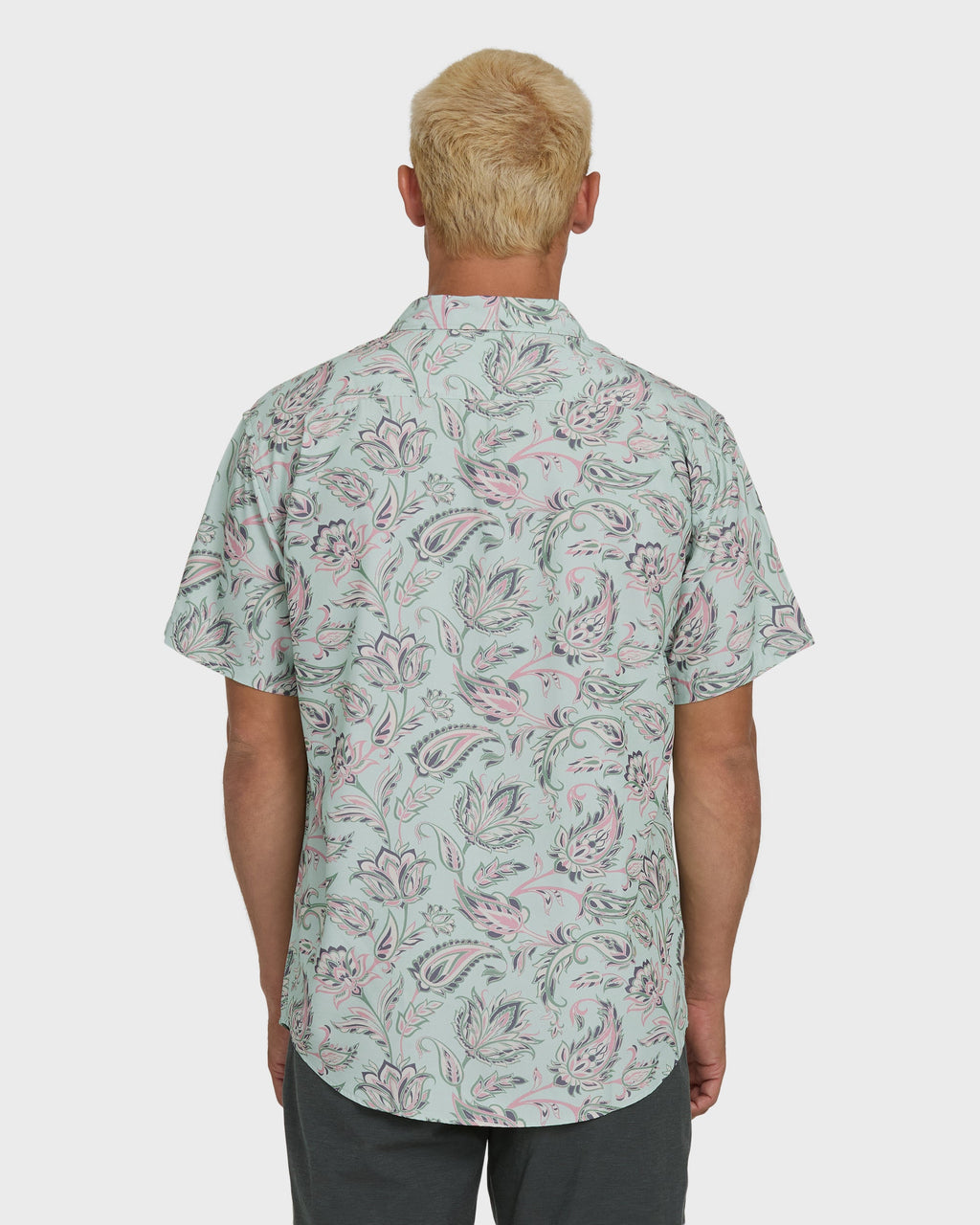 Sundays Lounge Short Sleeve Woven Shirt - Mist Green