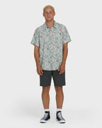 Sundays Lounge Short Sleeve Woven Shirt - Mist Green