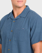 Victoria Vacay Short Sleeve Woven Shirt - China Blue
