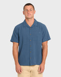 Victoria Vacay Short Sleeve Woven Shirt - China Blue