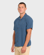 Victoria Vacay Short Sleeve Woven Shirt - China Blue