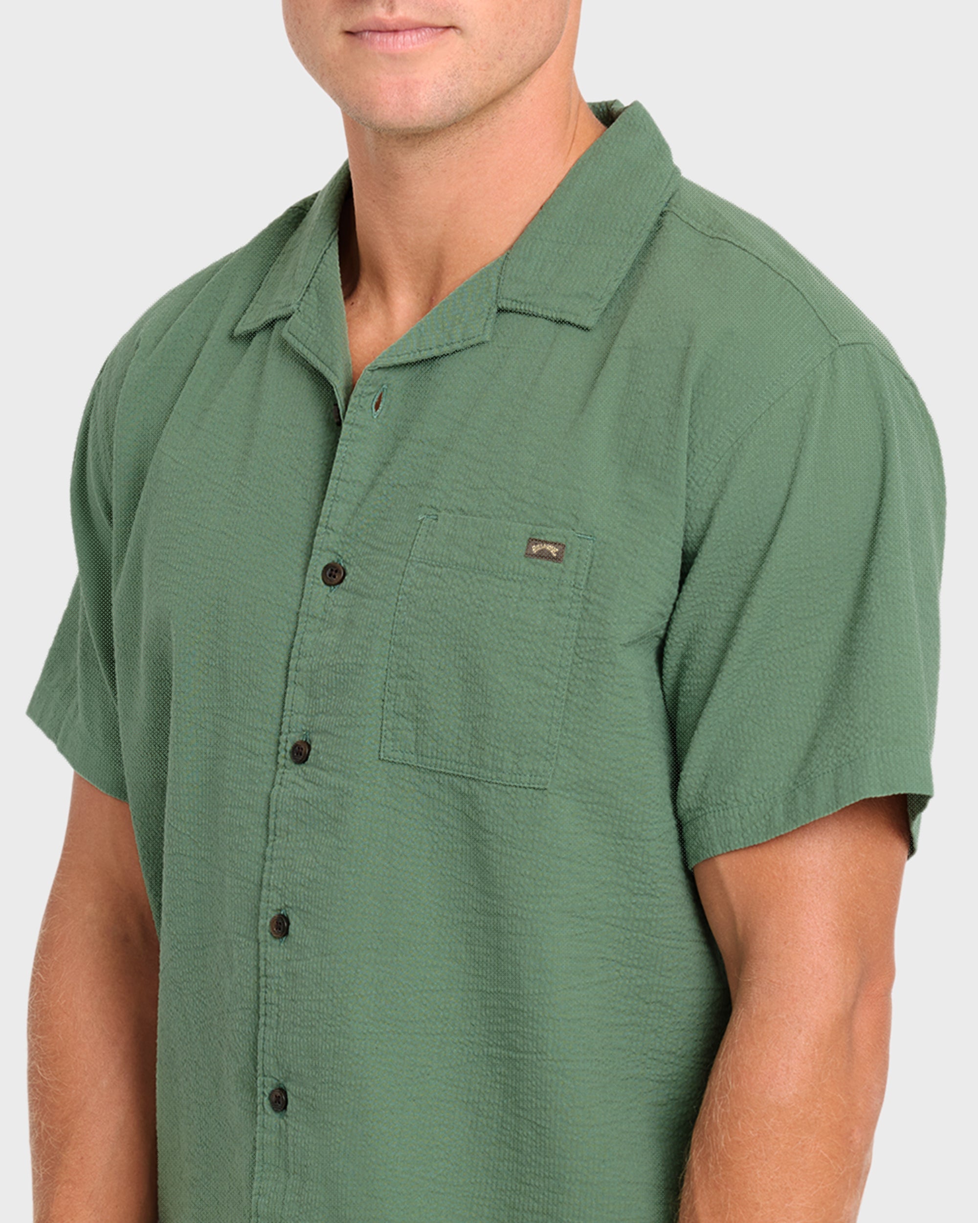 Victoria Vacay Short Sleeve Woven Shirt - Sea Spray