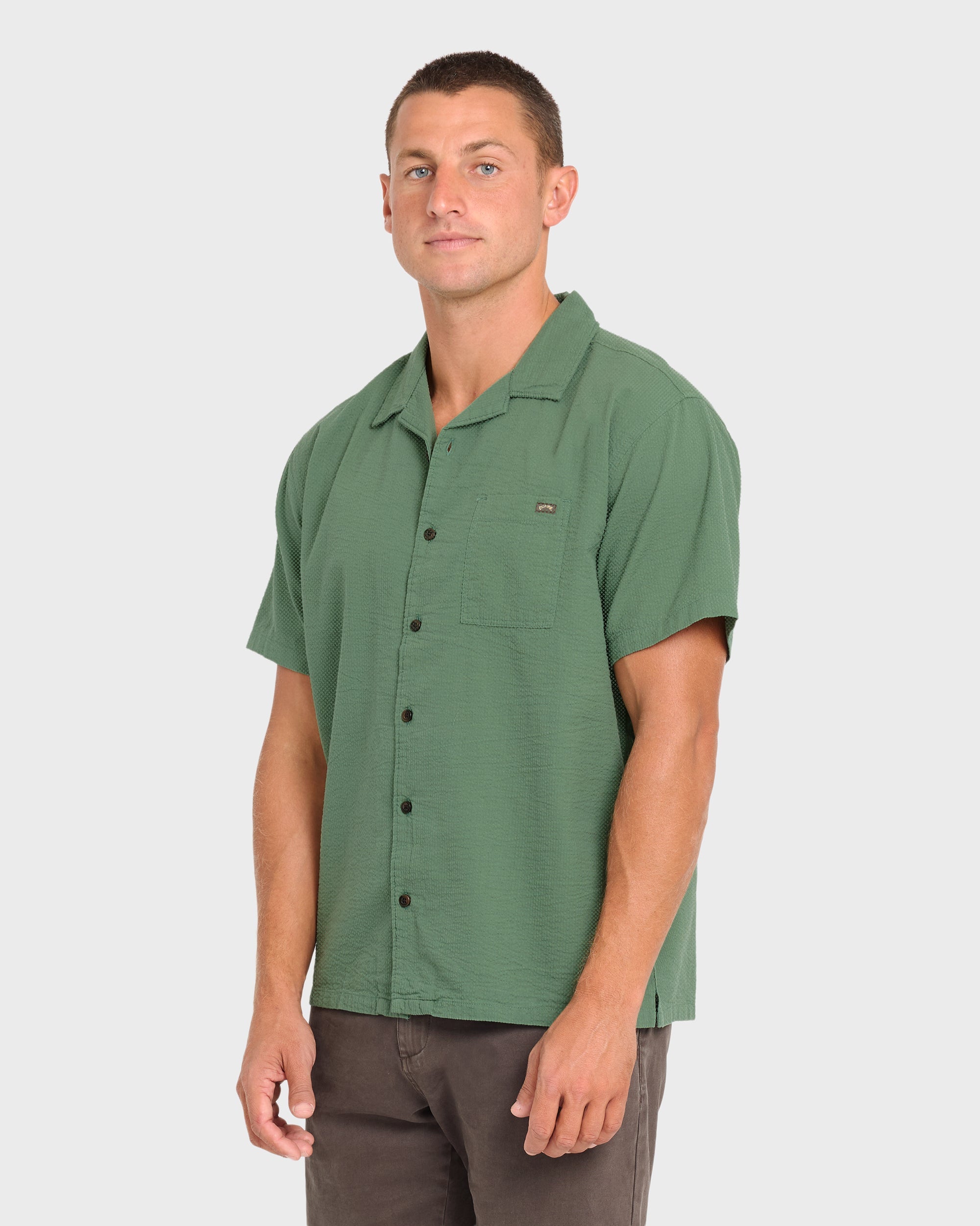 Victoria Vacay Short Sleeve Woven Shirt - Sea Spray