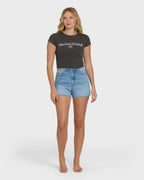 Off We Go Short Sleeve Knit T-Shirt - Off Black
