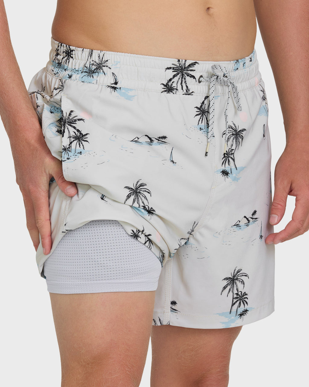 Lineup Laybacks 16 Trunks - Fog Gray