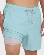 Lineup Solid Layback 16 Trunks - Dusty Blue