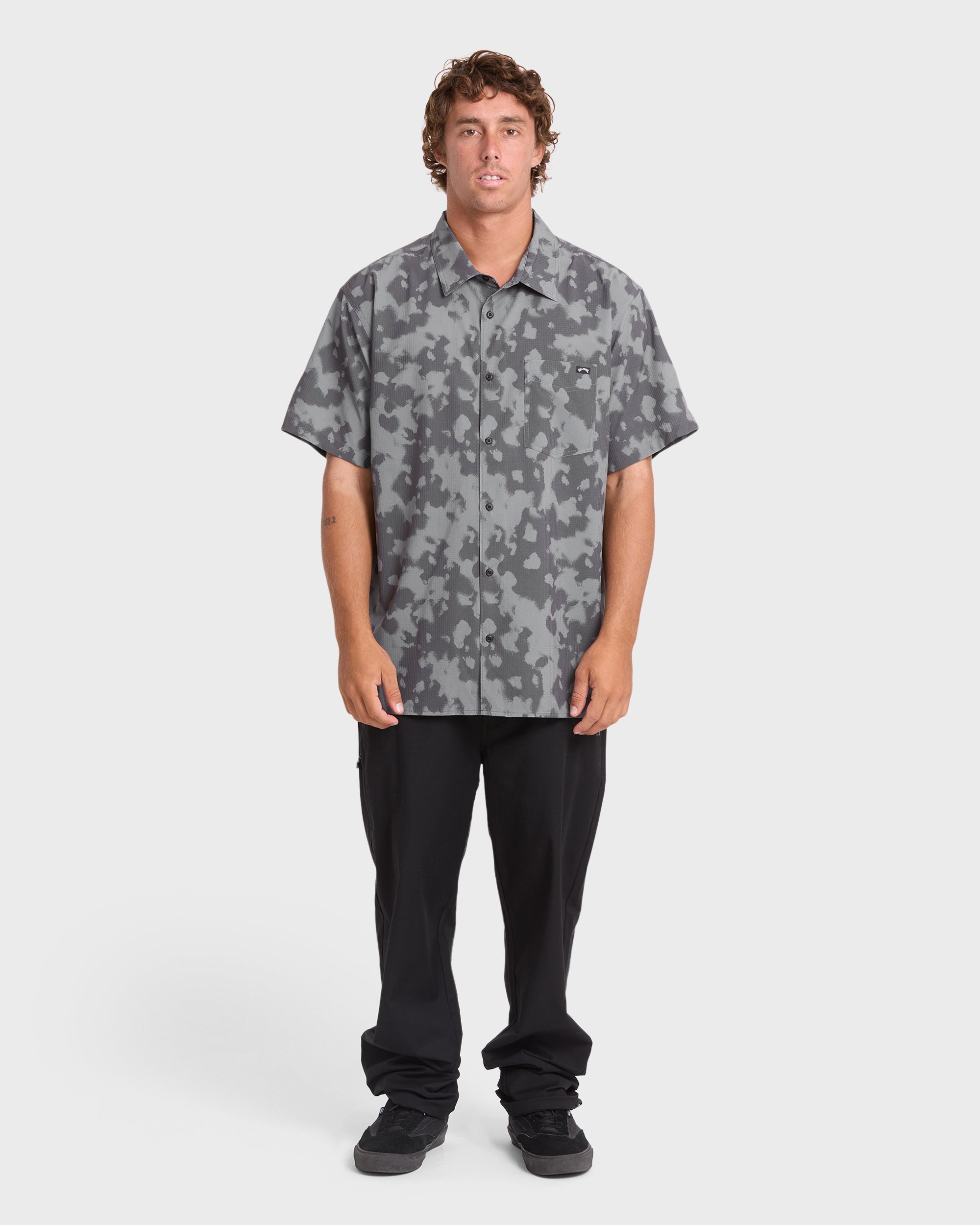 Adventure Division Surftrek Perforated Short Sleeve Woven Shirt - Black