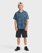 Adventure Division Surftrek Perforated Short Sleeve Woven Shirt - China Blue