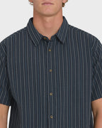 Garage Sandon Jacquard Short Sleeve Woven Shirt - True Navy