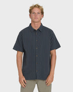 Garage Sandon Jacquard Short Sleeve Woven Shirt - True Navy