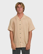 Garage Nashua Jacquard Short Sleeve Woven Shirt - Oatmeal