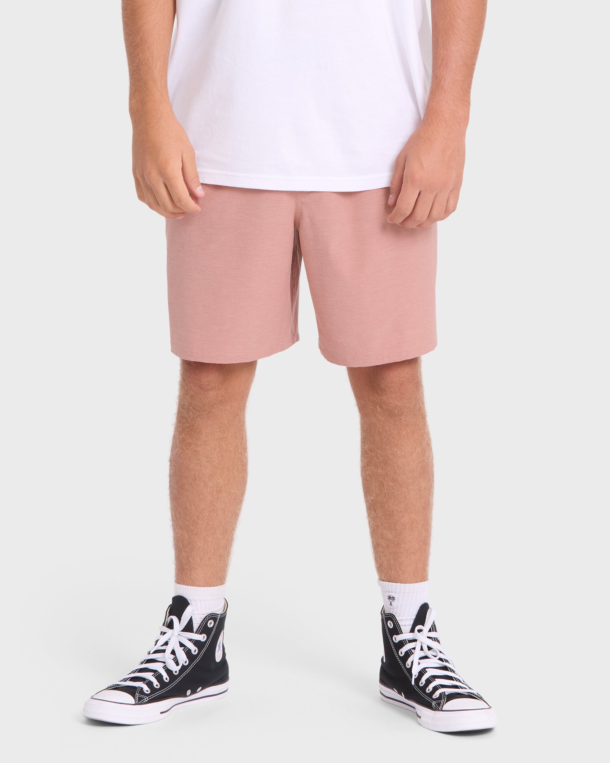 Crossfire Elastic Wave Washed 18 Amphibian Hybrid Shorts - Ash Rose