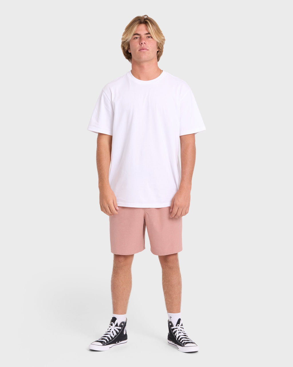 Crossfire Elastic Wave Washed 18 Amphibian Hybrid Shorts - Ash Rose