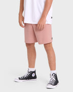 Crossfire Elastic Wave Washed 18 Amphibian Hybrid Shorts - Ash Rose