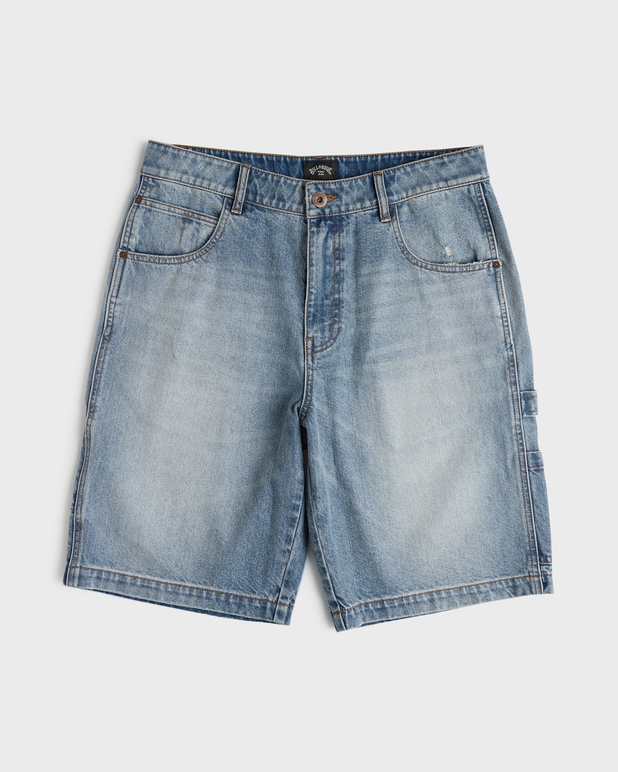 Bad Dog Workwear Denim Shorts - Bleached Blue Wash