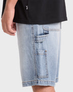 Bad Dog Workwear Denim Shorts - Bleached Blue Wash