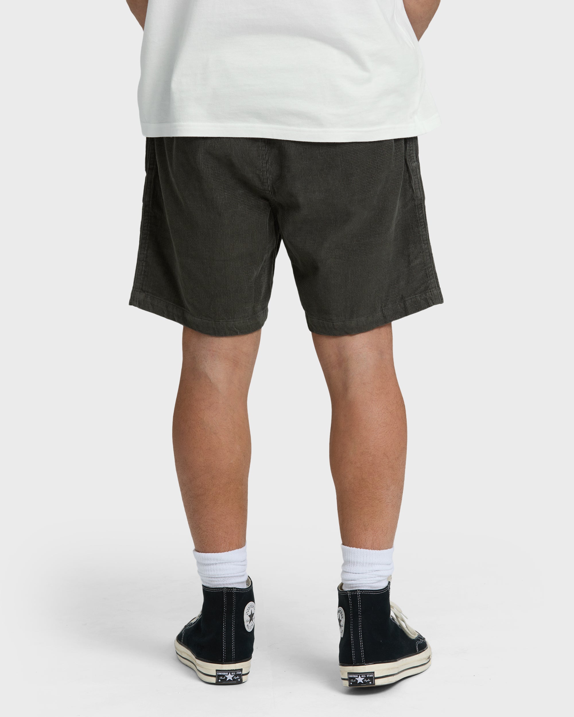Larry Layback 17 Corduroy Shorts - Dark Gray