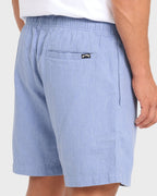 San O Layback Linen Shorts - Blue Heather
