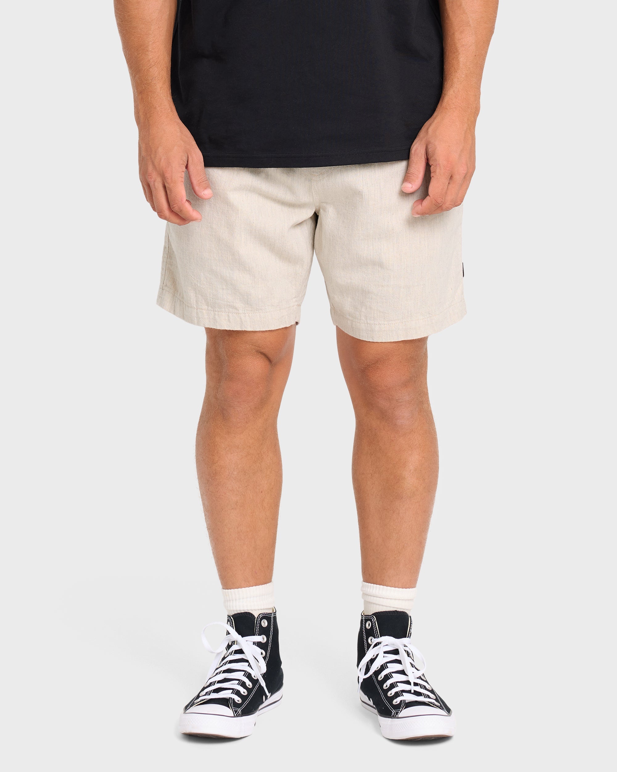 San O Layback Linen Shorts - Oatmeal Heather