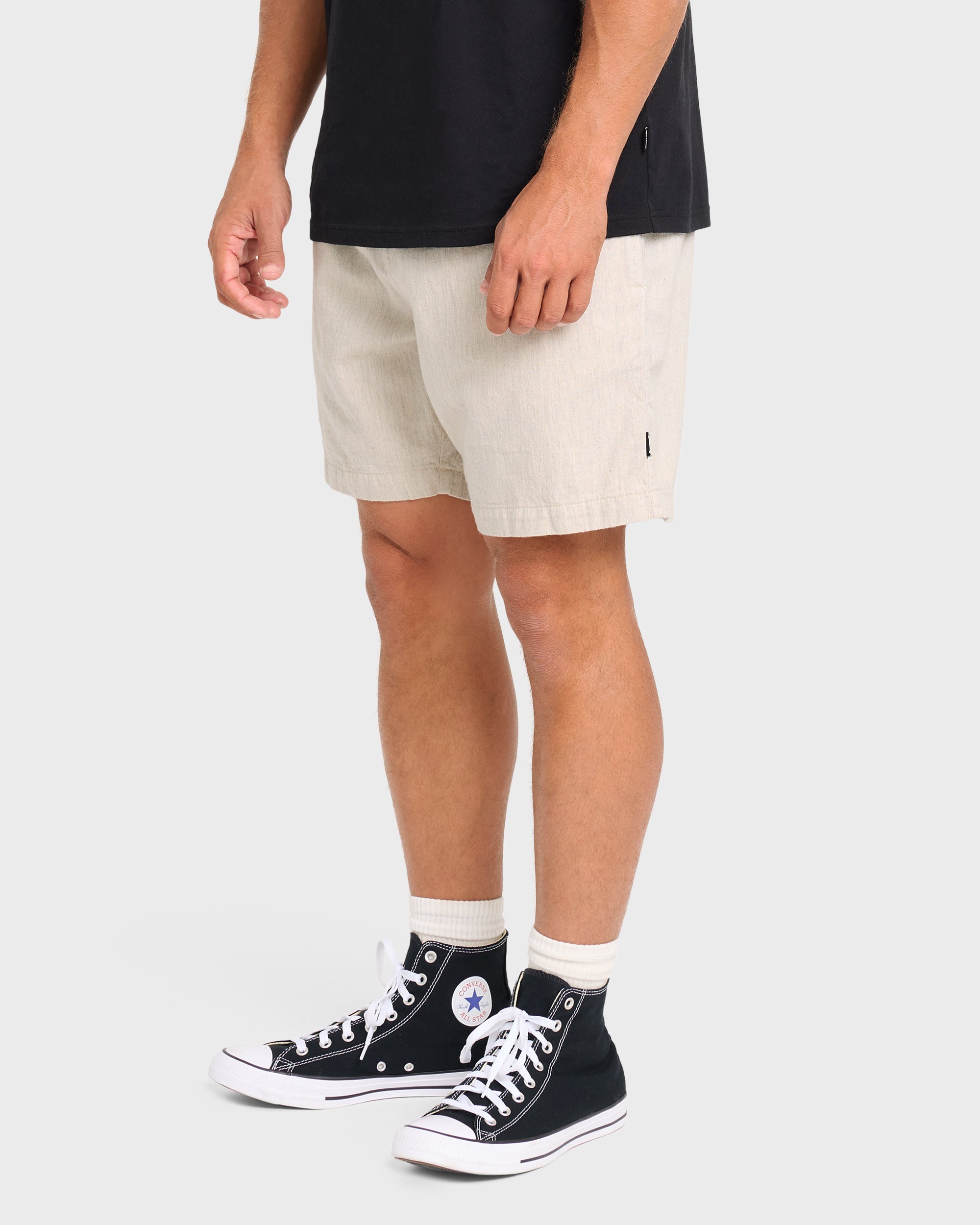 San O Layback Linen Shorts - Oatmeal Heather