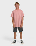 Essential Wave Washed Premium Short Sleeve Pocket Tee - Ash Rose