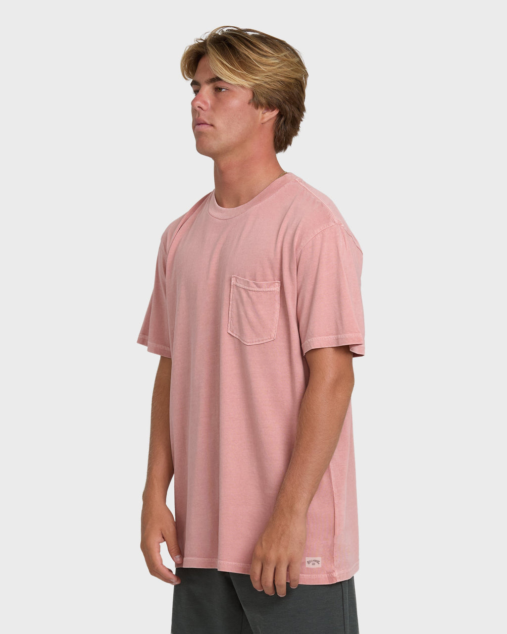 Essential Wave Washed Premium Short Sleeve Pocket Tee - Ash Rose