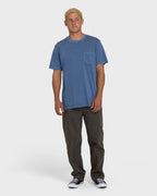 Essential Wave Washed Premium Short Sleeve Pocket Tee - Blue Horizon