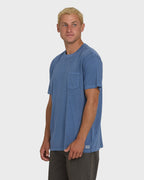 Essential Wave Washed Premium Short Sleeve Pocket Tee - Blue Horizon