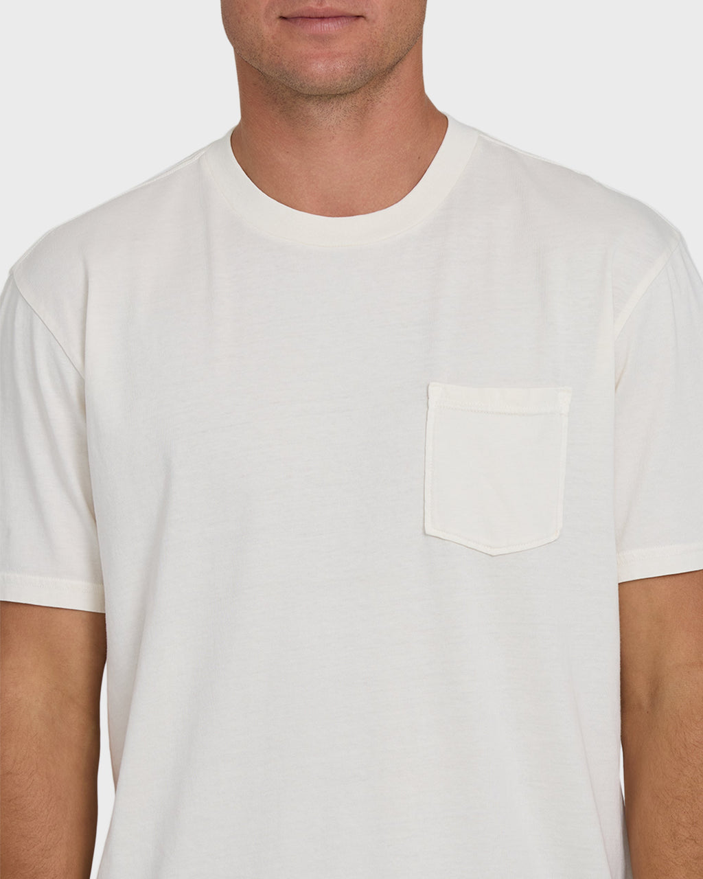 Essential Wave Washed Premium Short Sleeve Pocket Tee - Off White