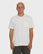 Essential Wave Washed Premium Short Sleeve Pocket Tee - Off White
