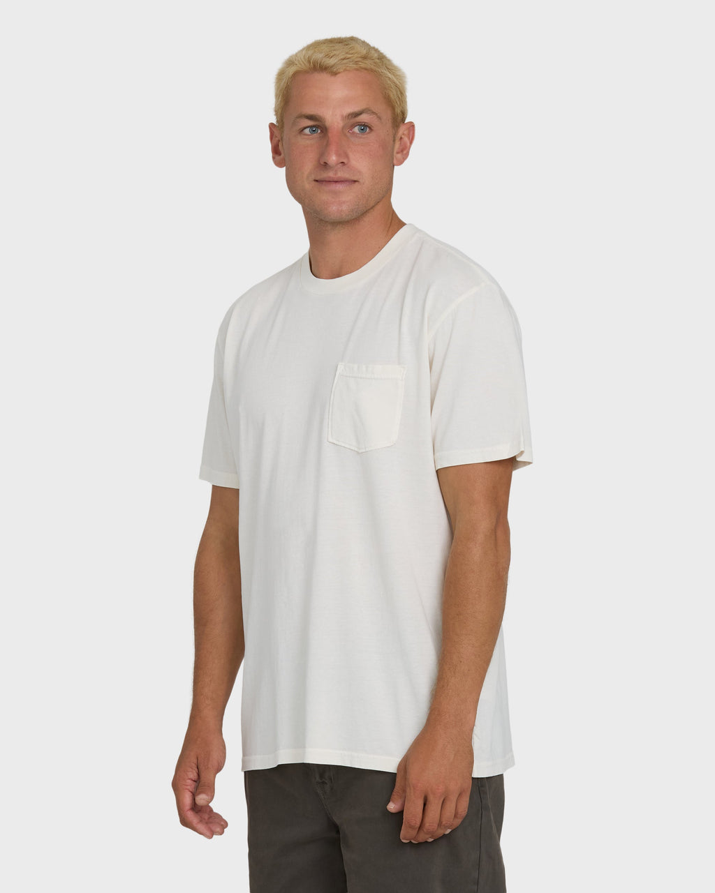 Essential Wave Washed Premium Short Sleeve Pocket Tee - Off White