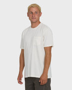 Essential Wave Washed Premium Short Sleeve Pocket Tee - Off White