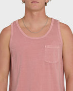 Essential Pocket Wave Washed Premium Tank Top - Ash Rose
