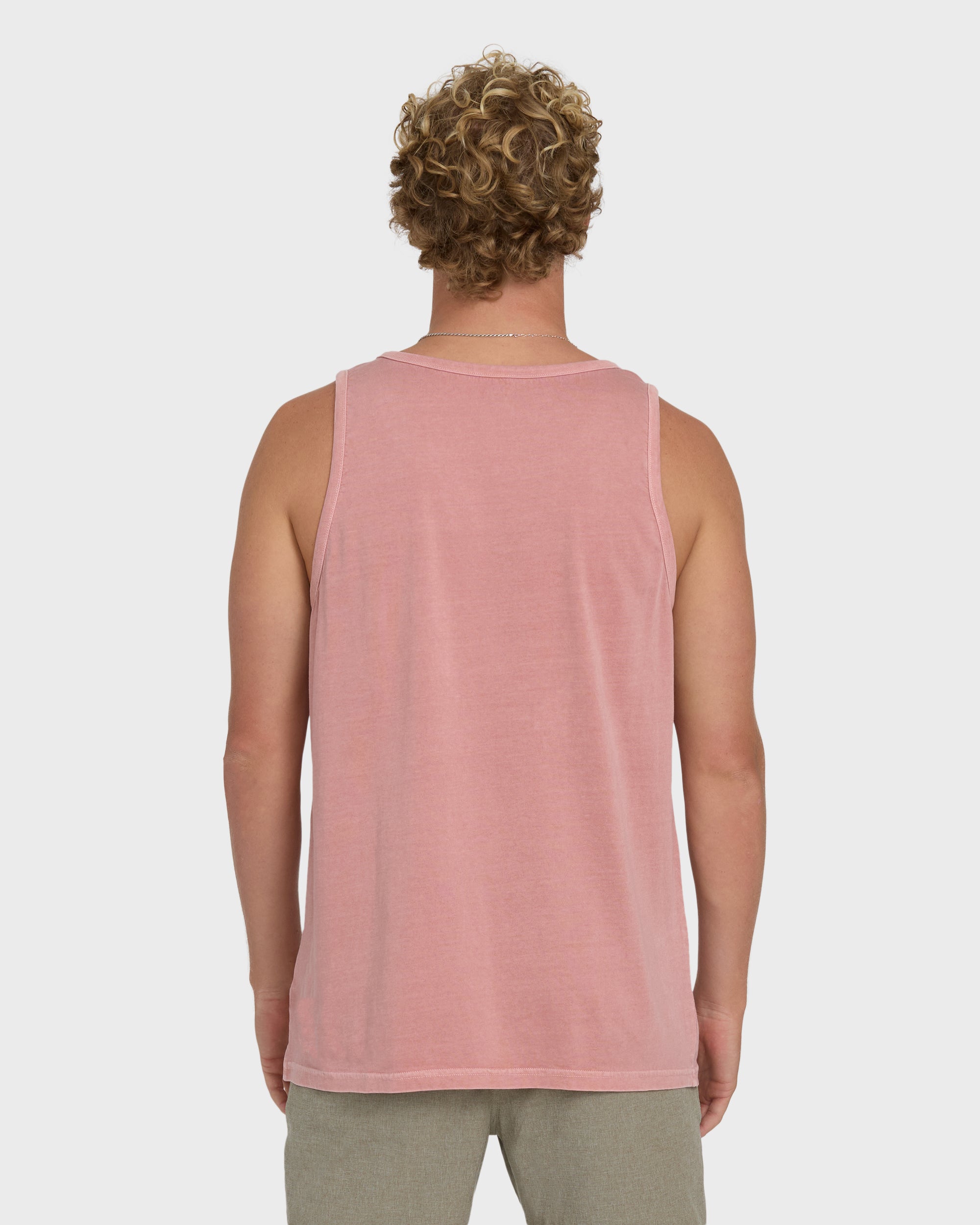 Essential Pocket Wave Washed Premium Tank Top - Ash Rose