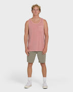 Essential Pocket Wave Washed Premium Tank Top - Ash Rose
