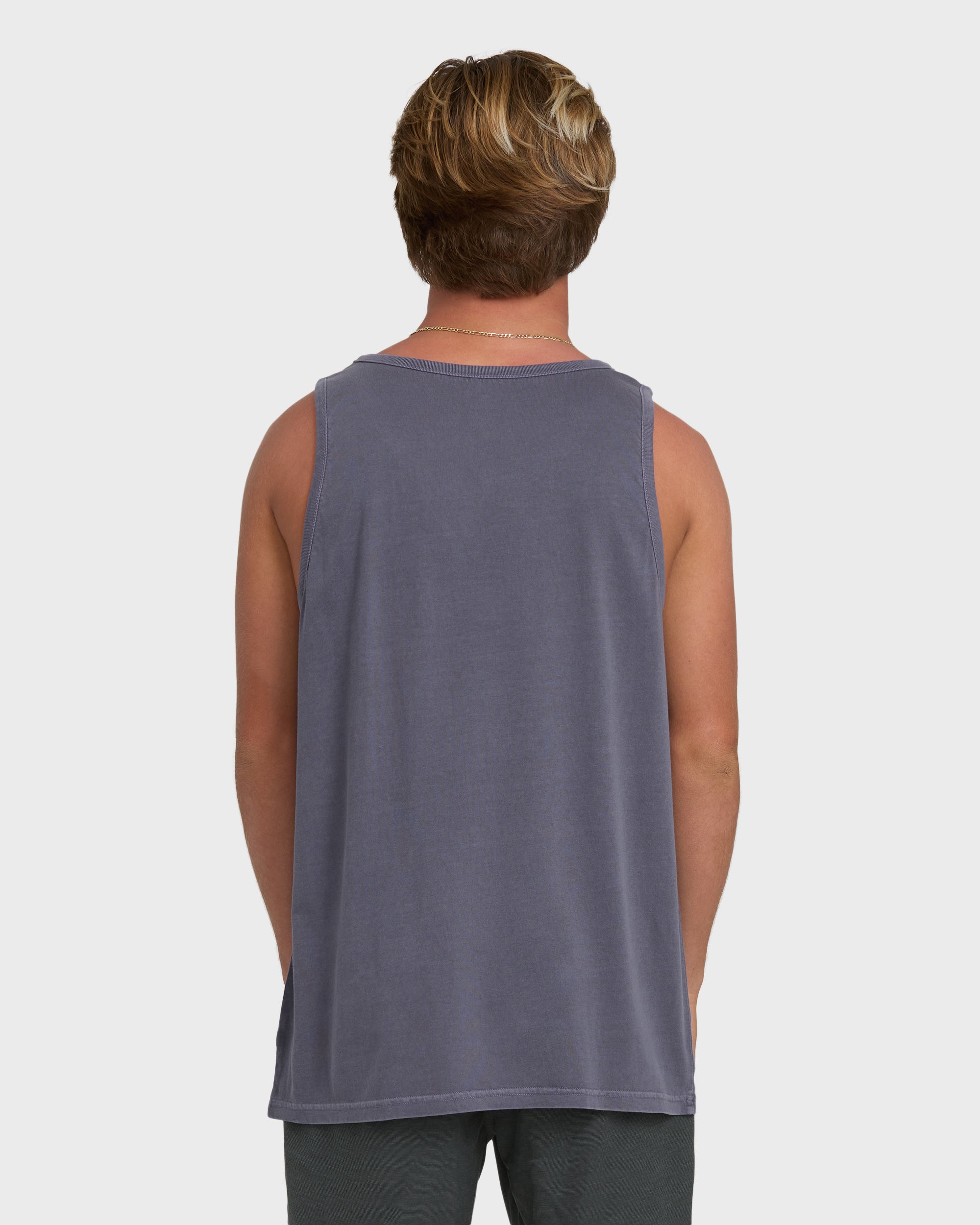 Essential Pocket Wave Washed Premium Tank Top - Graystone