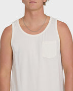 Essential Pocket Wave Washed Premium Tank Top - Off White