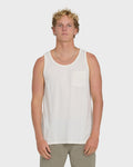 Essential Pocket Wave Washed Premium Tank Top - Off White