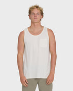 Essential Pocket Wave Washed Premium Tank Top - Off White