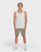 Essential Pocket Wave Washed Premium Tank Top - Off White