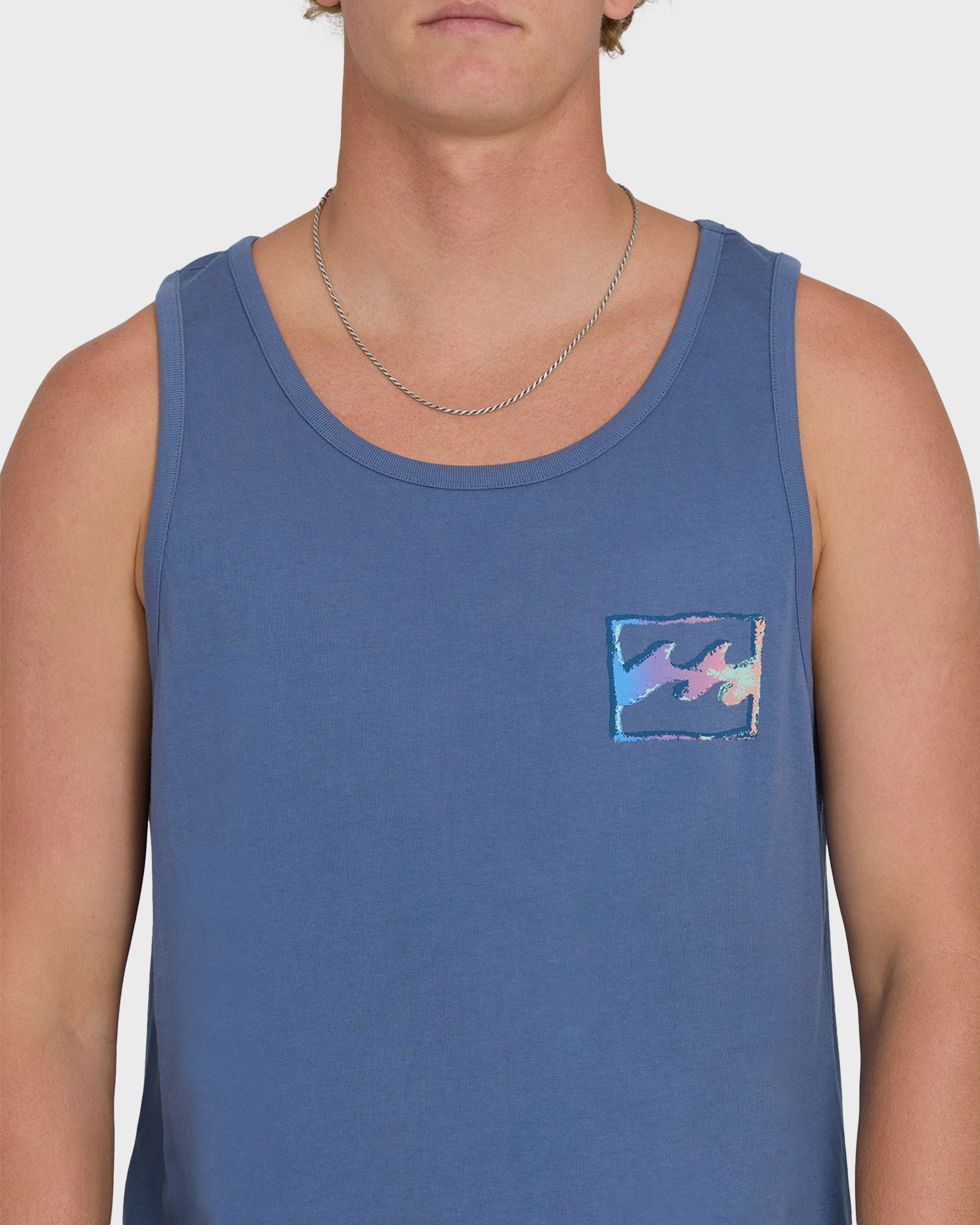 Crayon Wave Premium Tank Top - Blue Horizon