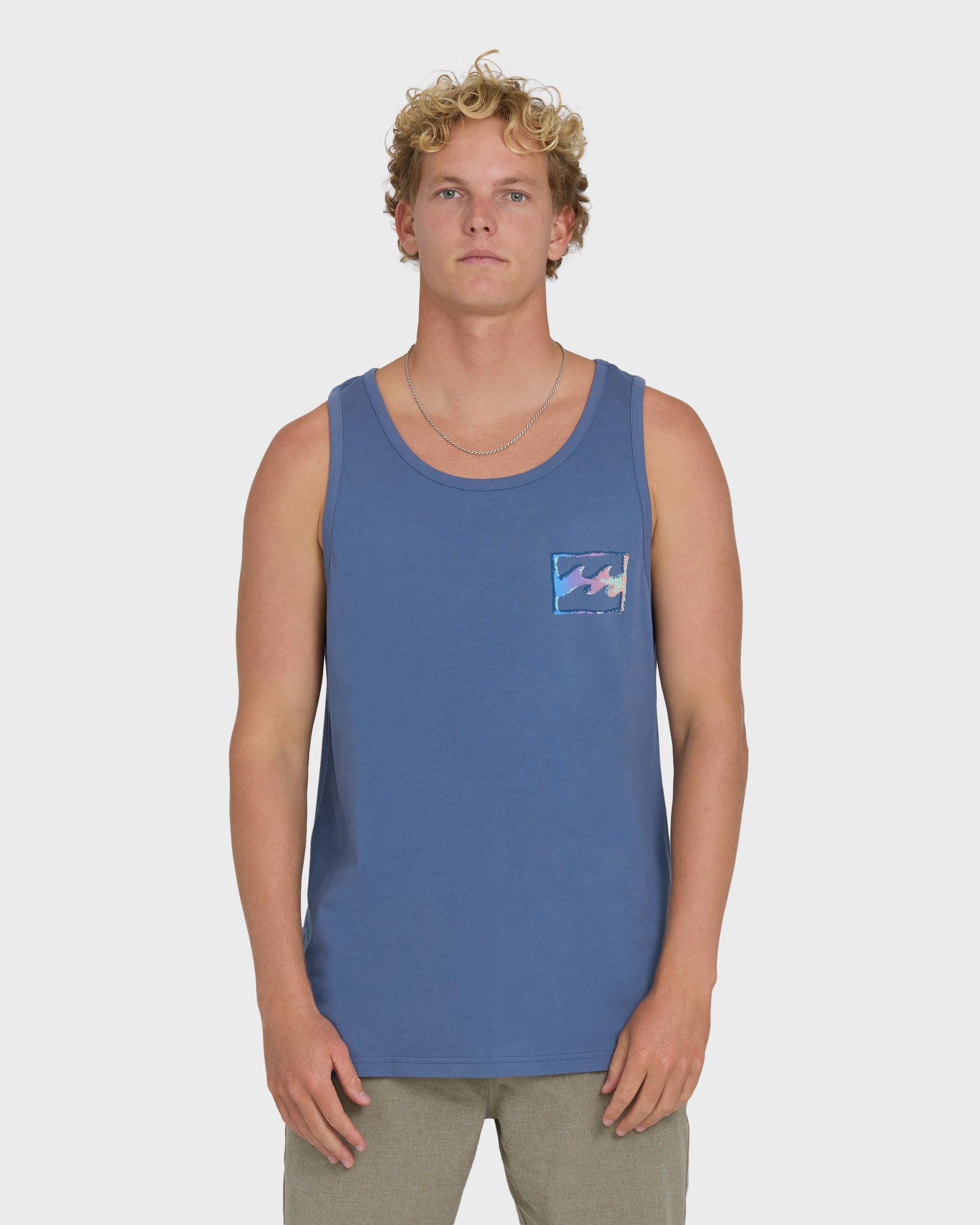 Crayon Wave Premium Tank Top - Blue Horizon