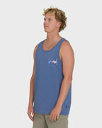 Crayon Wave Premium Tank Top - Blue Horizon