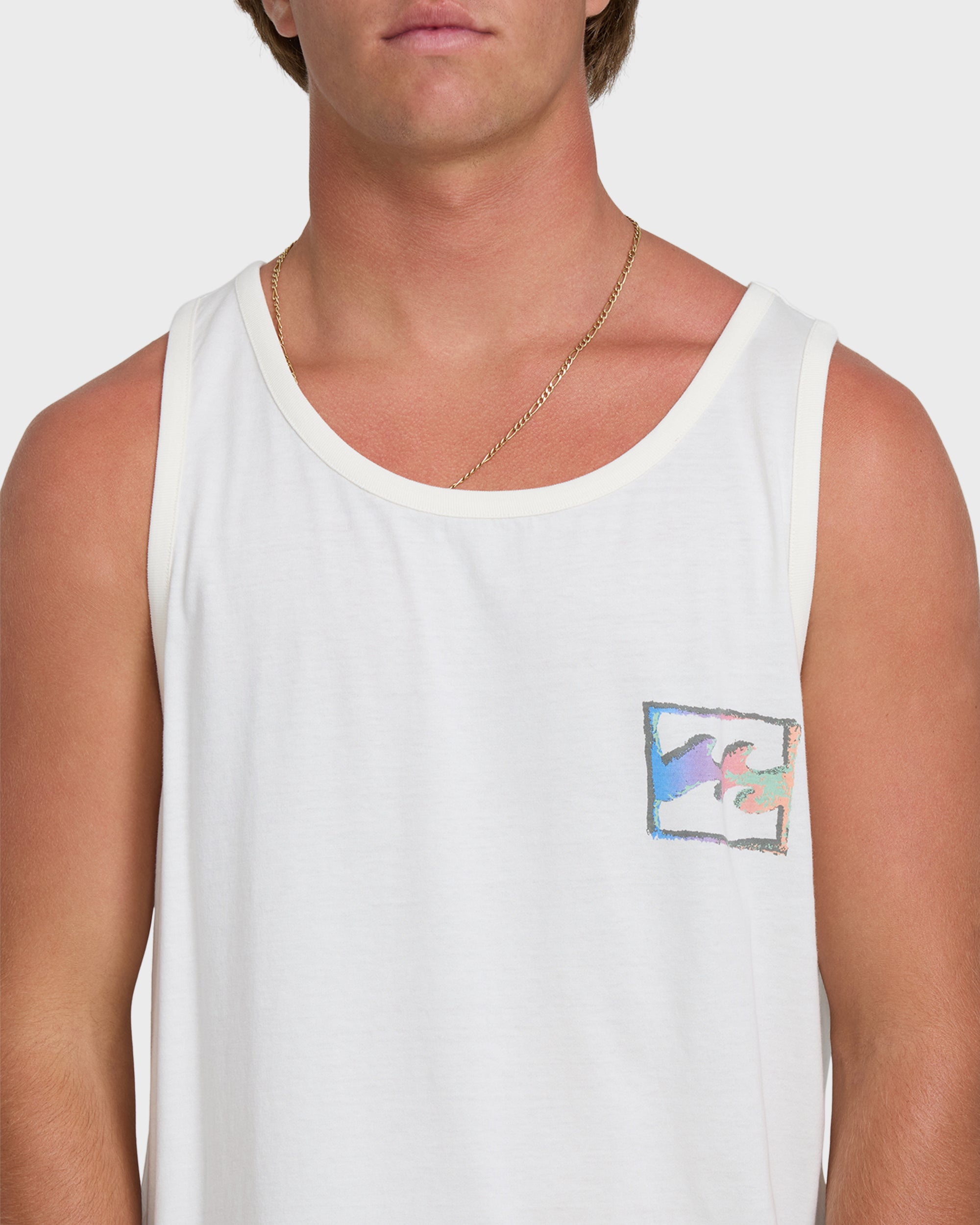 Crayon Wave Premium Tank Top - Off White