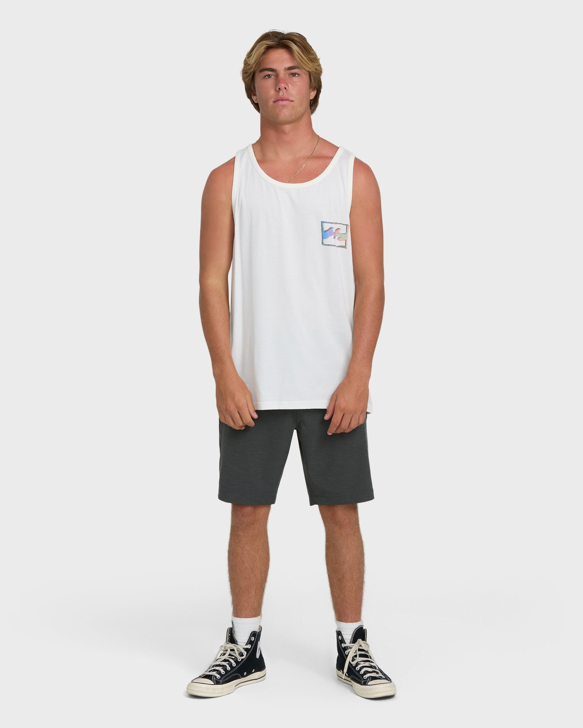 Crayon Wave Premium Tank Top - Off White