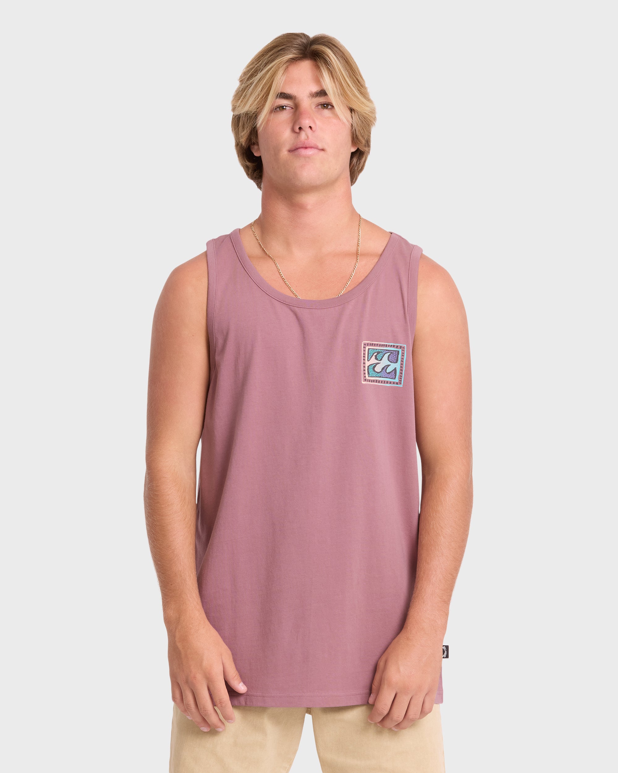 Crayon Wave Premium Tank Top - Red Dahlia