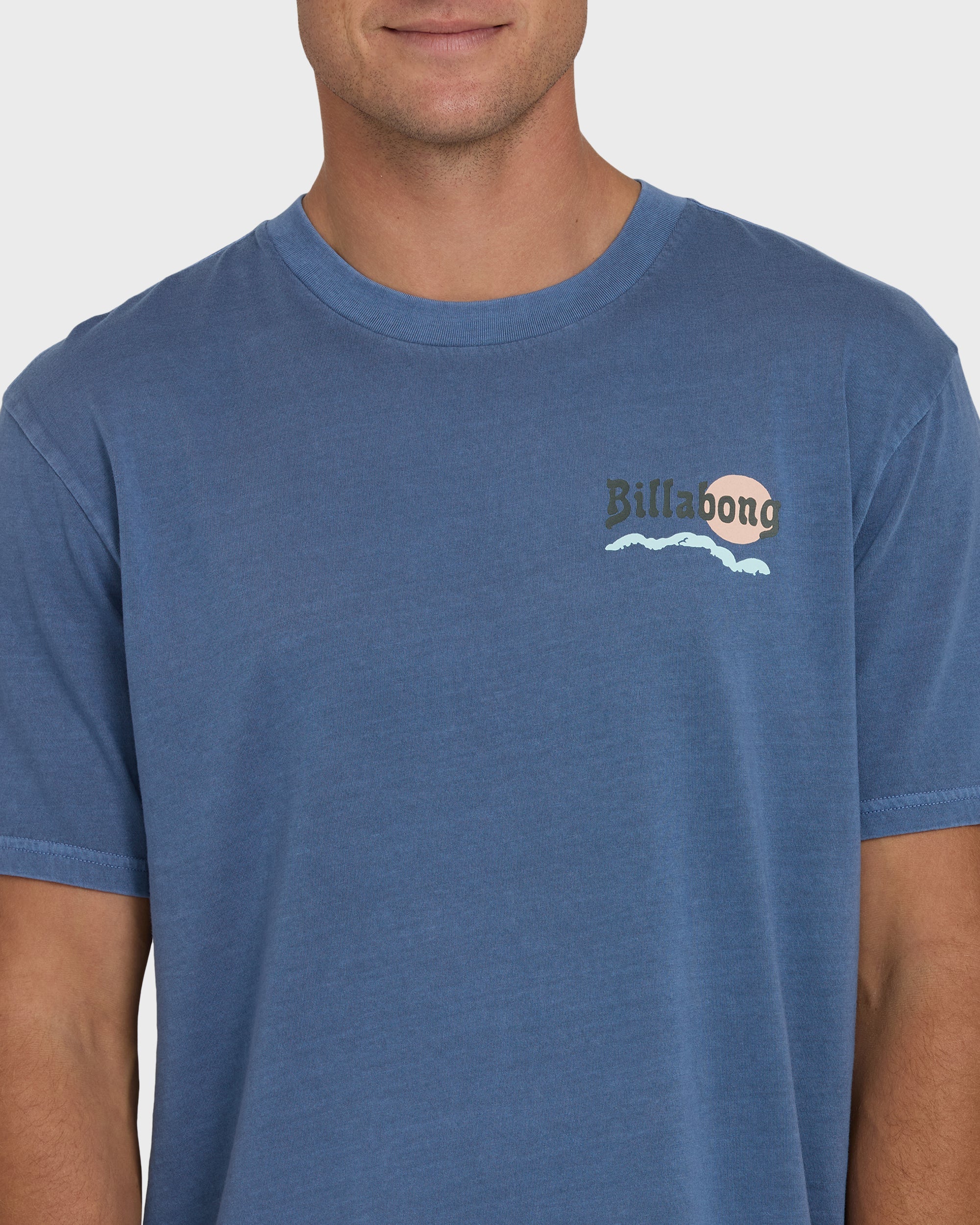 Loner Wave Washed Premium Short Sleeve Knit T-Shirt - Blue Horizon