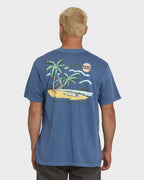 Loner Wave Washed Premium Short Sleeve Knit T-Shirt - Blue Horizon