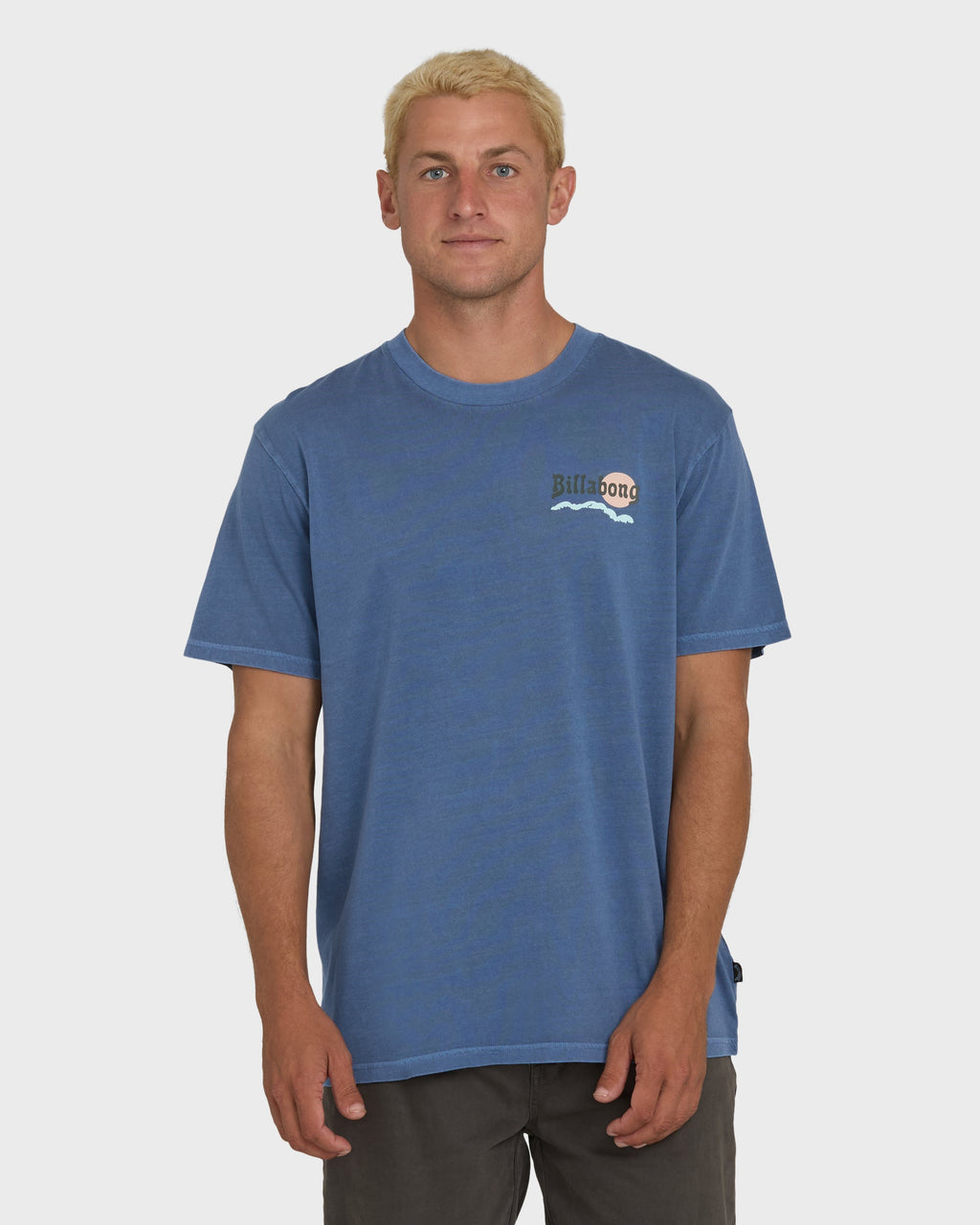 Loner Wave Washed Premium Short Sleeve Knit T-Shirt - Blue Horizon
